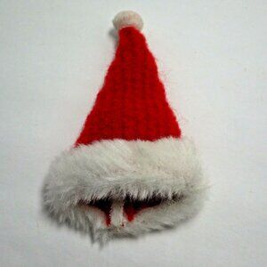 Santa Doll Hat Red  White Fleece Faux Fur Christmas Holiday Craft